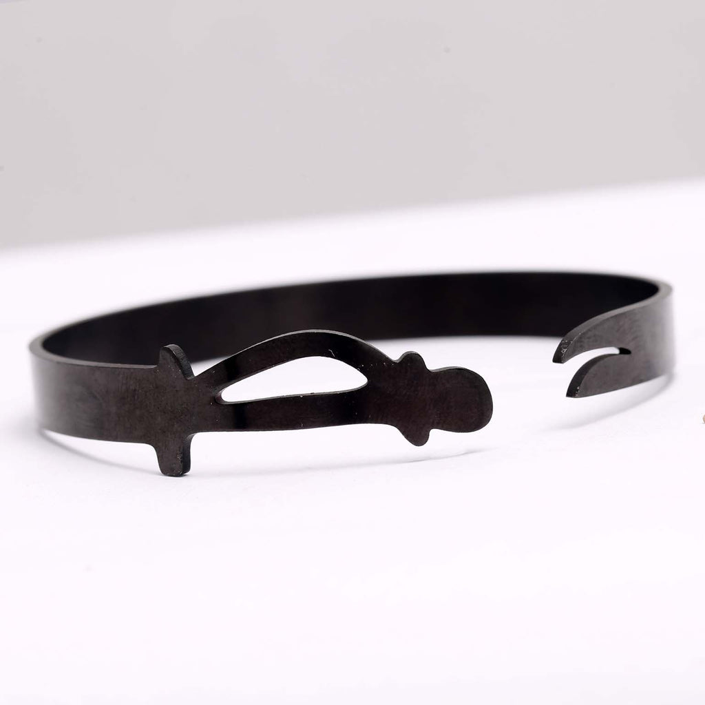 Zulfiqar Style Black Enamel Polish Kara