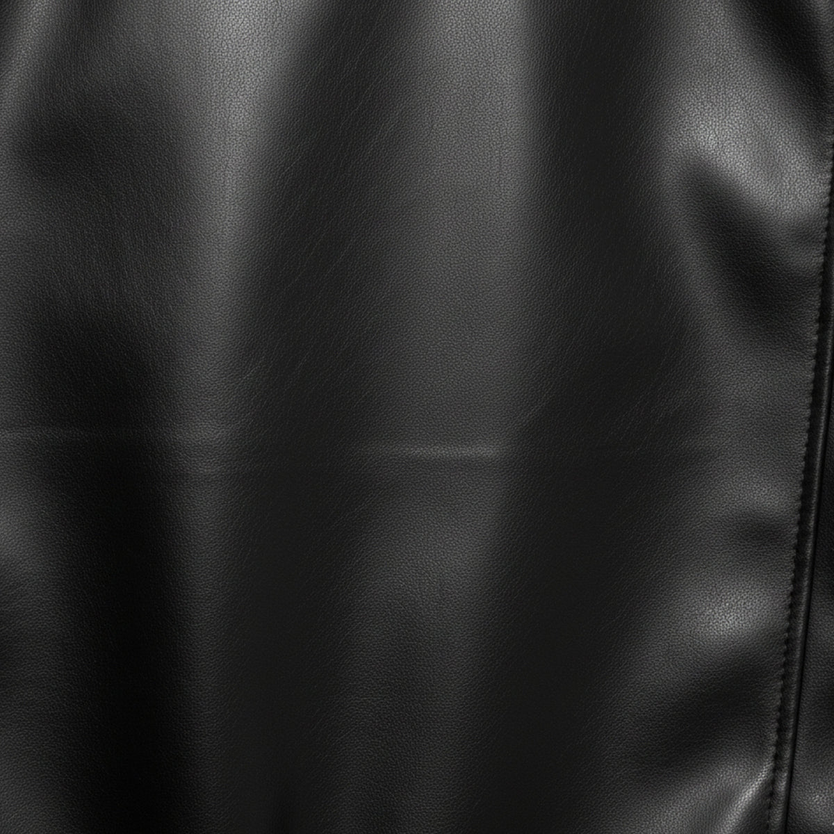 Black Boxy Fit Faux Leather Jacket