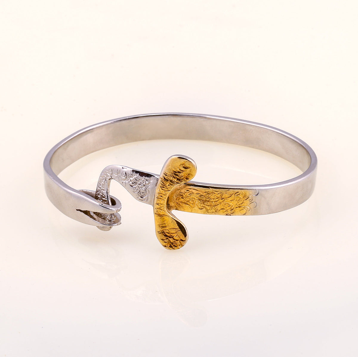 Zulfiqar Sword Kara Style Golden Polish Zulfiqar Steel Kara Bracelet